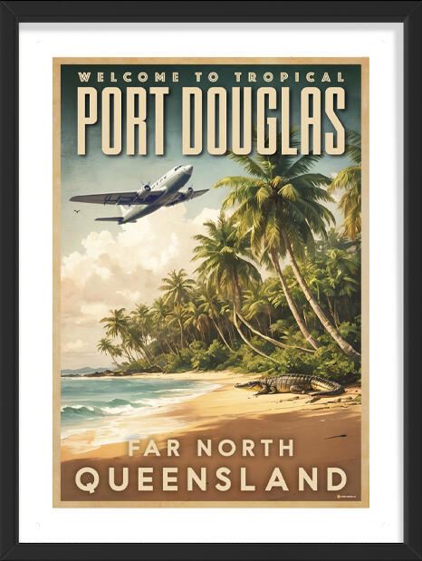 Port Douglas retro poster.