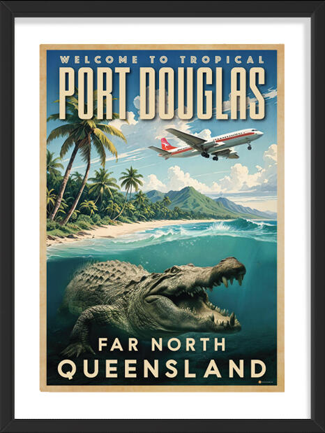 Port Douglas retro poster.