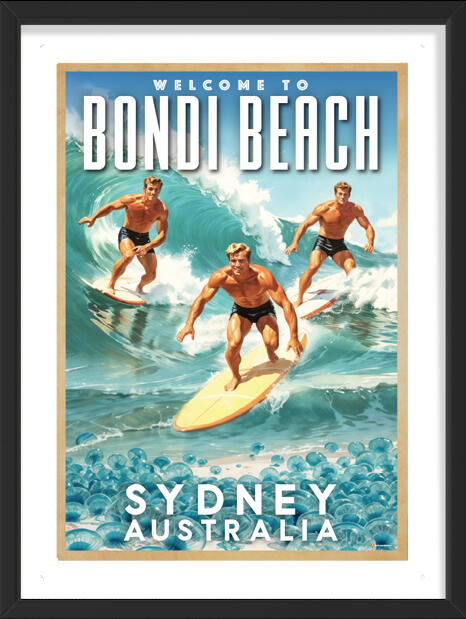 Bondi Beach retro poster