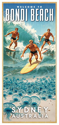 Bondi Beach retro poster