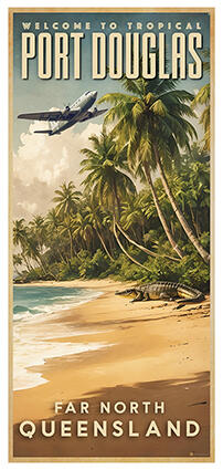 Port Douglas retro poster.