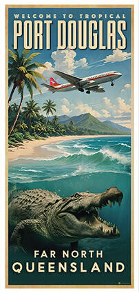 Port Douglas retro poster.